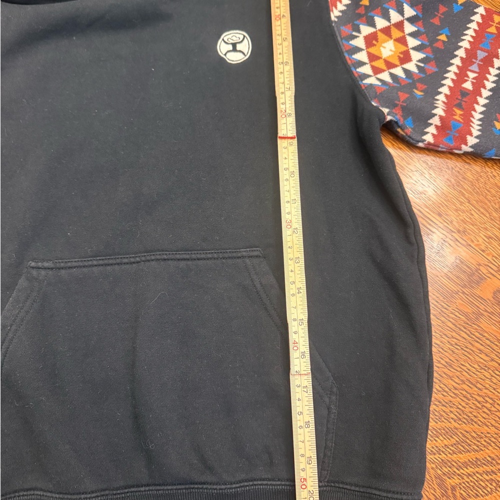 Hooey Hoodie Mens M Black Southwestern Aztec Print Western Rodeo Hoodie Pullover - Picture 11 of 12